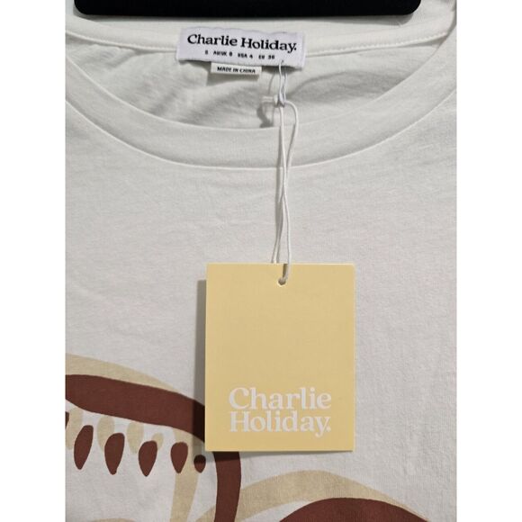 Charlie Holiday Palm‎ Boyfriend Tee Size S US 4 Oversized NWT - Picture 7 of 9